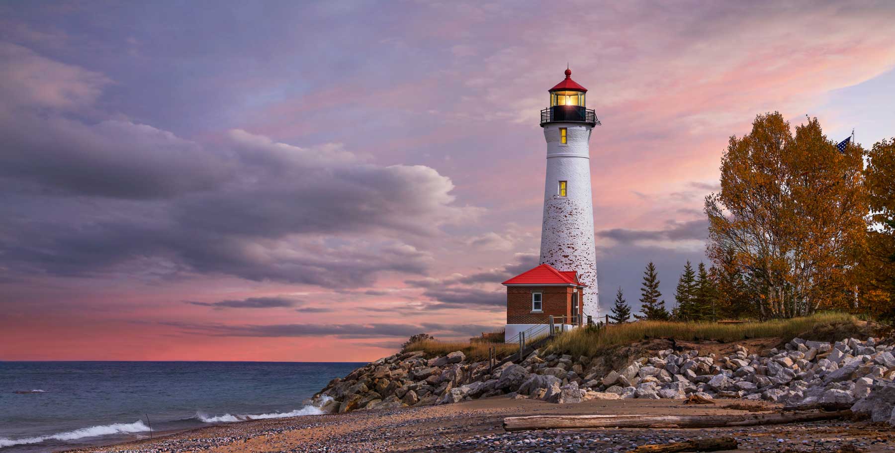 Sunset at the Crisp Point Lighthouse